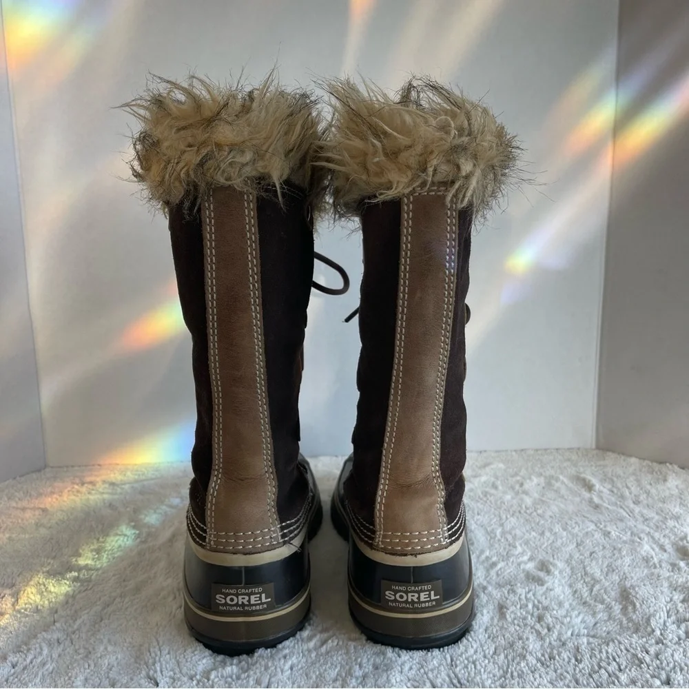 Sorel Joan Of Arctic 1540 Tall Faux Fur Cuff Winter Snow Duck Boots Woman's 8